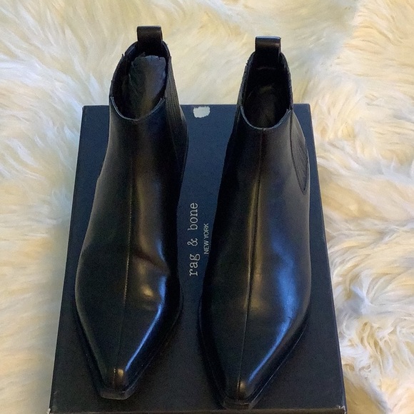 Rag & Bone Black Leather Booties - Picture 1 of 5